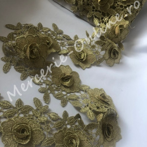 Dantela Flori 3D cu lurex, cca 8cm (la metru) Cod:0814 - Img 3