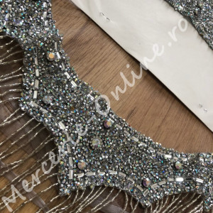 Guler rochie cu franjuri din margele, strasuri si cristale, mai multe culori disponibile (la bucata) Cod:0774 - Img 2