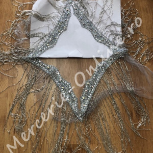 Guler rochie cu franjuri din margele, strasuri si cristale, mai multe culori disponibile (la bucata) Cod:0775 - Img 5