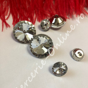 Nasturi Bijuterie pentru Tapiterie, Marimi 18mm/20mm/25mm/30mm, Crystal, (la bucata) Cod:1049 - Img 2