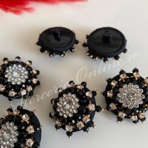 Nasturi Margele si Strasuri, 30mm, (2bucati/set) Cod:2419