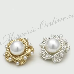 Nasturi Metalici cu Perle, 20mm sau 24mm, (la bucata) Cod:4048