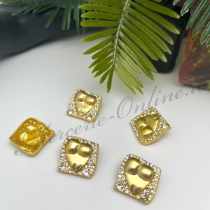 Nasturi Metalici cu Strasuri, 25mm, (5bucati/set) Cod:4166