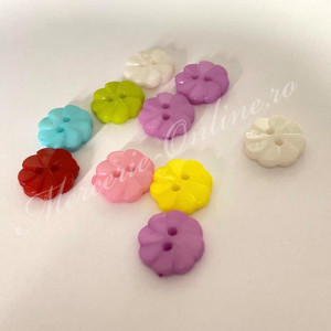Nasturi Plastic Flori, mix culori, 13mm, (10bucati/set) Cod:2278