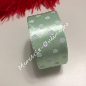 Panglica satin cu buline, latime 4cm, (23metri/rola) Cod:1248 - Img 2