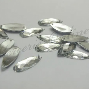 Pietre de cusut acrylic forma lacrima, 8x21mm (10bucati/pachet) Cod:2929