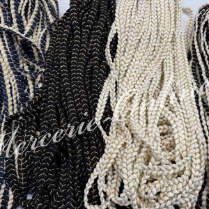 Snur Bumbac Impletit cu Lurex, 15mm, (la metru) Cod:3976