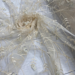 Tull Brodat cu Fluturi 3D, latime 130cm (la metru), Cod:2739 - Img 6