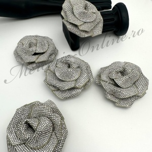 Aplicatie Floare 3D tip Trandafir cu Strasuri, 6cm(la bucata) Cod:3352 - Img 2