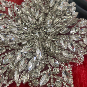 Aplicatie Termoadeziva Floare cu Cristale, Crystal, 20cm (la bucata) Cod:3049 - Img 2