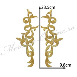 Aplicatie termoadeziva lurex, cca 23.5x9.8cm, (la pereche) Cod:3632
