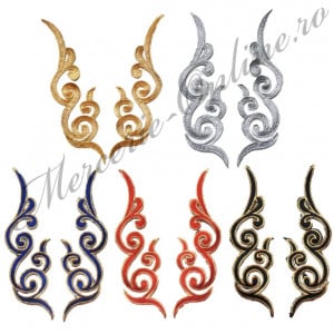 Aplicatie termoadeziva lurex, cca 5x18cm, (la pereche) Cod:2660