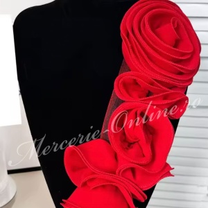 Aplicatie voal tip floare 3D, cca 13x30cm, (la bucata) Cod:3461