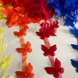 Banda fluturi din organza, mai multe culori disponibile (la metru) Cod:2323
