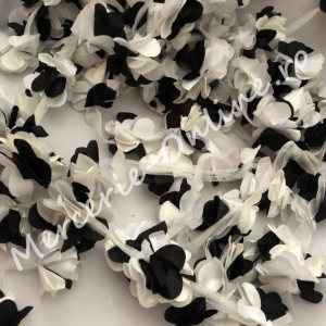 Banda pasmanterie flori 3D satin, cca 5cm (la metru) Cod:0736