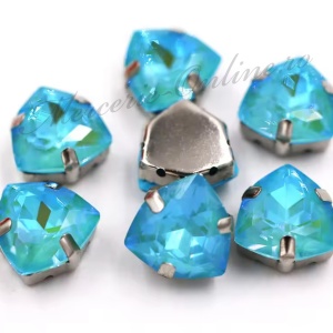 Cristale de cusut sticla, Aquamarine, 12mm (5bucati/pachet) Cod:3329