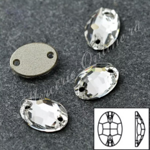 Cristale de cusut sticla, Crystal, 11x16mm (4bucati/pachet) Cod:2152