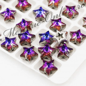 Cristale de cusut sticla forma stea, Purple Blue Light, 10mm (5bucati/pachet) Cod:2684
