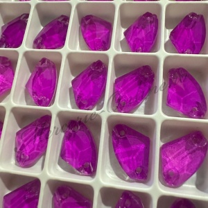 Cristale de cusut sticla, Fucsia Neon, 9x14mm (6bucati/pachet) Cod:3409 - Img 2