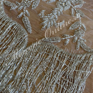 Cupon Aplicatii pt rochie cu franjuri din margele, perle, strasuri si cristale, (la bucata) Cod:2231 - Img 4