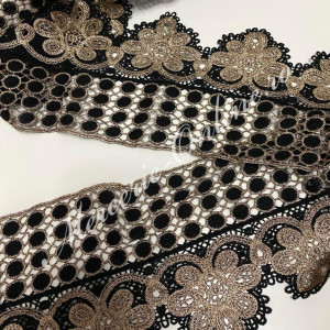 Dantela Brodata cu Lurex, cca 14cm (la metru) Cod:2370