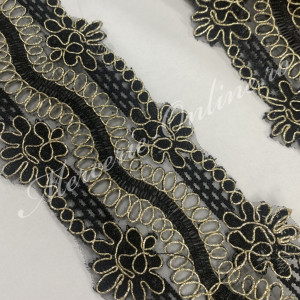 Dantela Brodata cu lurex, cca 8cm (la metru) Cod:0596 - Img 2