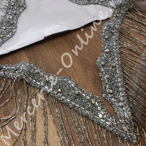 Guler rochie cu franjuri din margele, strasuri si cristale, mai multe culori disponibile (la bucata) Cod:0775 - Img 6
