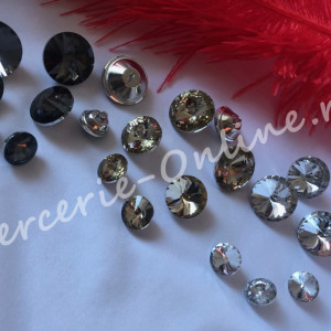 Nasturi Bijuterie pentru Tapiterie, Marimi 18mm/20mm/25mm/30mm, Crystal, (la bucata) Cod:1049
