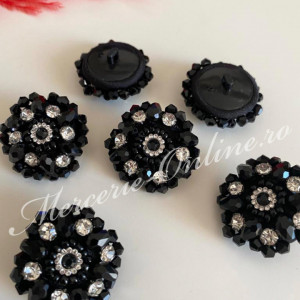 Nasturi Margele si Strasuri, 30mm, (2bucati/set) Cod:2420