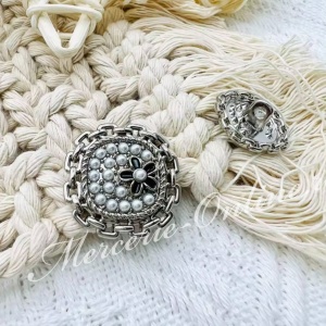 Nasturi Metalici cu Perle, 23mm (5bucati/set) Cod:4001