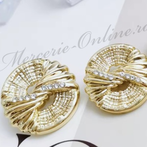 Nasturi Metalici cu Strasuri, 23mm, (5bucati/set) Cod:3702