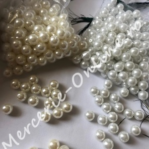 Perle plastic cu gaura, 25mm, Alb/Ivoire, (500grame/punga) Cod:4114 - Img 4