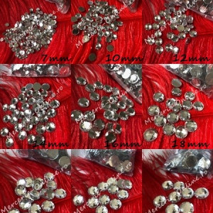 Pietre de cusut acrylic cu aspect gen Swarovski, Crystal, mai multe marimi disponibile (100-2000bucati/pachet) Cod:1081