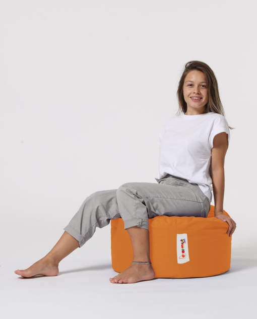 Bean Bag Round Pouf - Orange