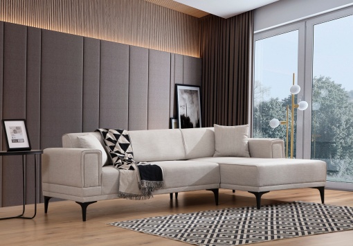 Canapea Extensibila Horizon Right - Ecru
