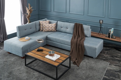 Canapea Extensibila Manama Corner Sofa Bed Left - Light Blue