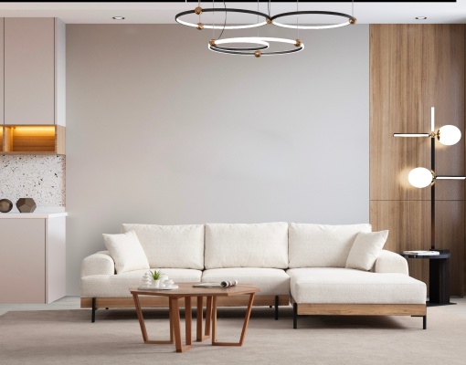 Canapea pe colț Eti Oak Right - White