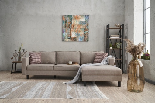 Canapea pe colț Kale Linen Right - Cream
