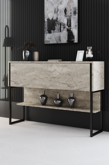 Comoda Luxe - Travertine, Black