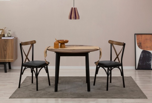 Masa Extensibila Oliver - Walnut, Black
