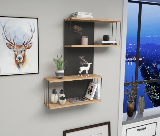 Raft perete Destan - Anthracite, Pine