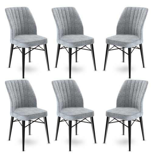 Set Scaune (6 Bucati) Flex - Grey, Black