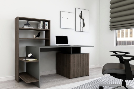 Birou Melis - Walnut, Anthracite