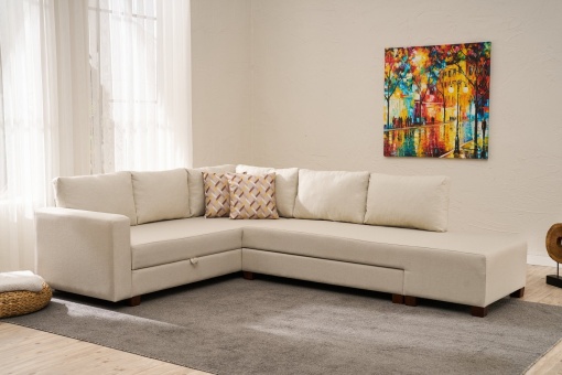 Canapea Extensibila Aly Arzilla Left - Cream