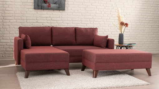 Canapea Extensibila Bella Corner Sofa Left 2 - Claret Red