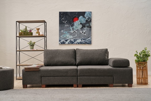 Canapea Extensibila Perenna Linen - Anthracite