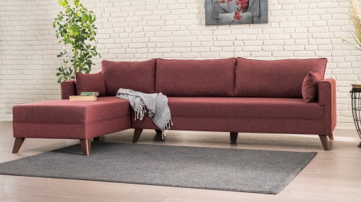 Canapea pe colț Bella Corner Sofa Left 1 - Claret Red
