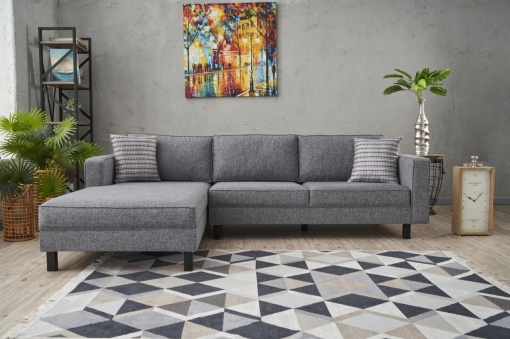 Canapea pe colț Kale Linen Left - Grey