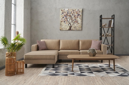 Canapea pe colț Kale Velvet Left - Cream