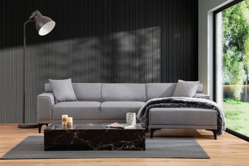 Canapea pe colț Petra R Corner - Light Grey